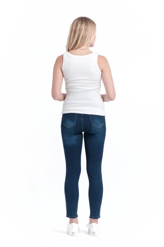 1822 Denim Ultimate Comfort Maternity Ankle Skinny Jeans with Bellyband - Stretchable Pregnancy Pants for Women | Perfect for Work, Casual Outings & Everyday Wear