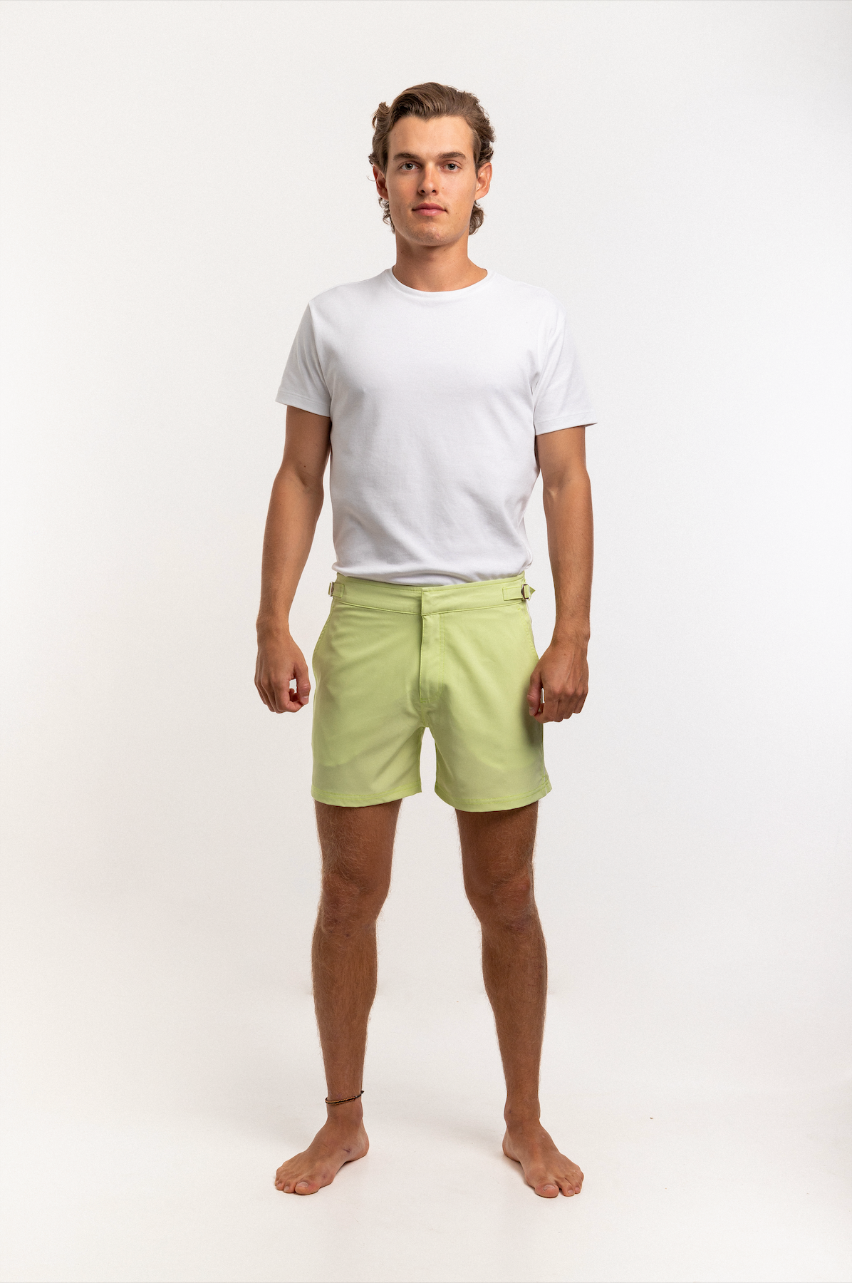 Tropez Lemon Swim Trunks for Men - Quick Dry Beach Shorts with Pockets, Comfortable Swimwear for Swimming, Vacation & Summer Activities