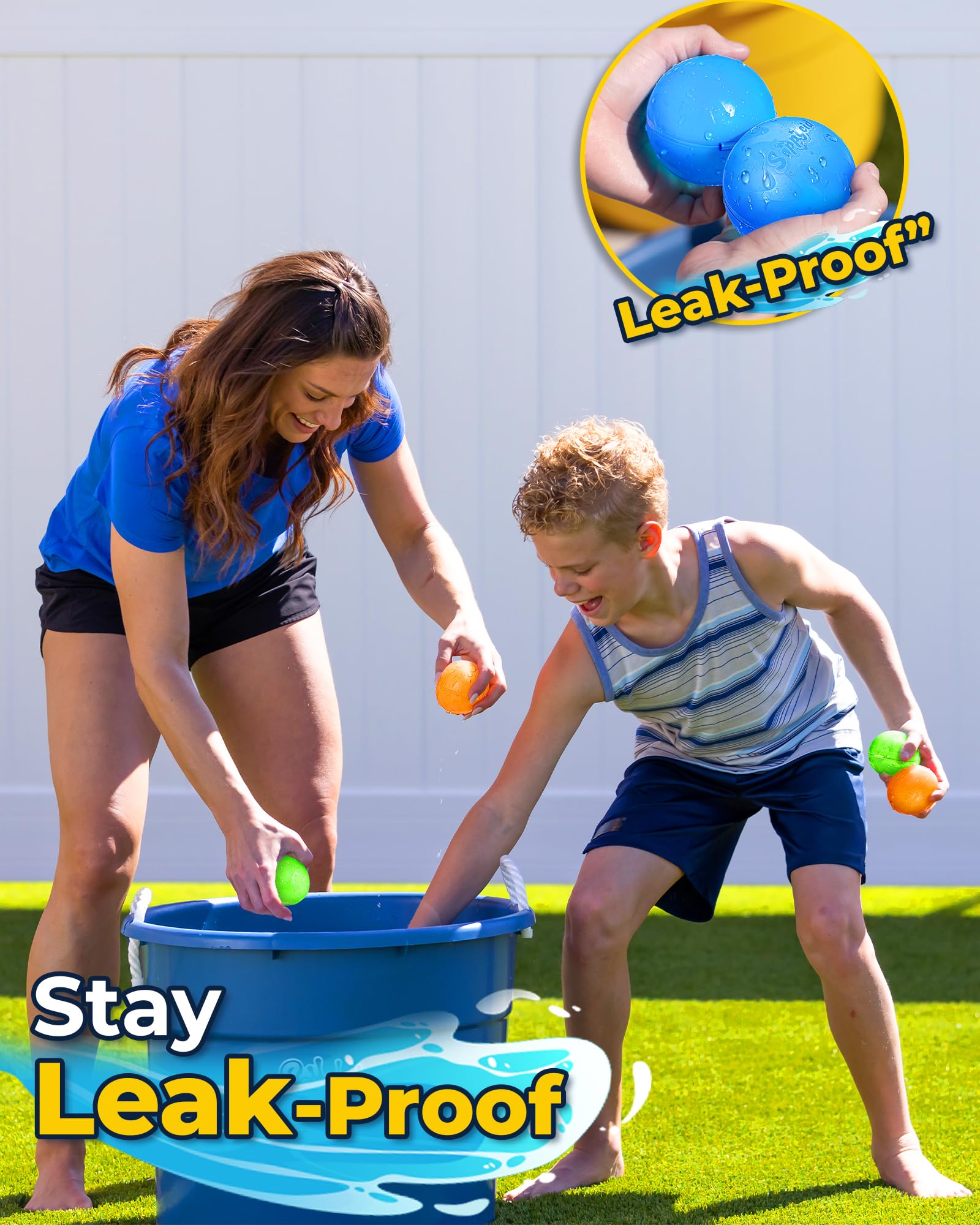 Refillable Magnetic Water Balloons for Kids - 10 Pack, Quick Fill Reusable Water Balls for Pool, Beach & Outdoor Summer Games - Fun Splash Toys for Ages 4-10 - Perfect for Backyard Parties, Water Fights & Summer Camp Activities