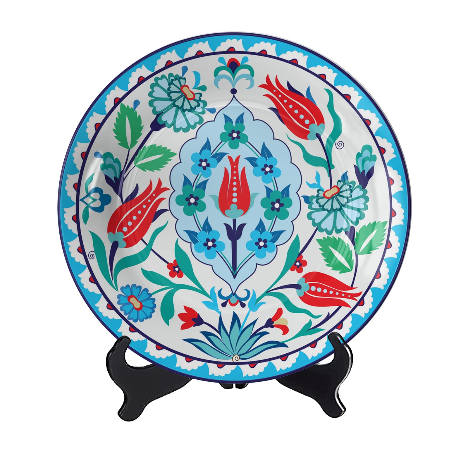 Handmade Antique Ottoman Turkish Ceramic Plates - Decorative Wall Hanging & Dessert Plates for Home Decor, Kitchen Display & Gift Giving
