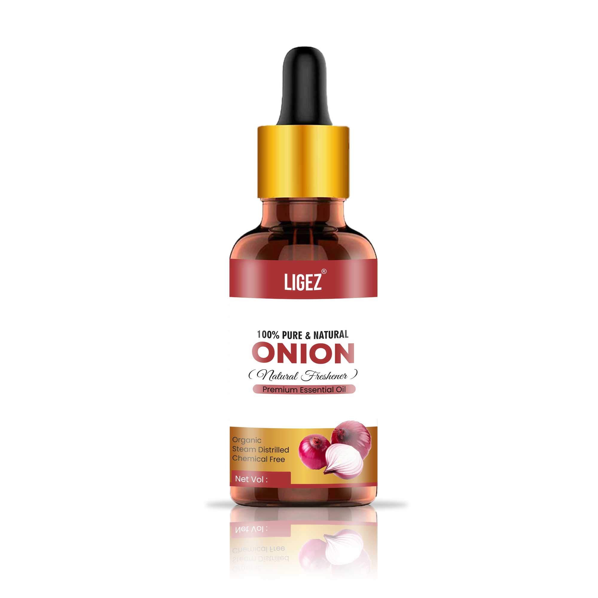 Ligez Onion Oil for Hair Growth & Scalp Care - 10ml Natural Hair Treatment for Thicker, Stronger Hair - Promotes Hair Regrowth & Reduces Hair Loss - Perfect for Daily Hair Care Routine & Scalp Massage
