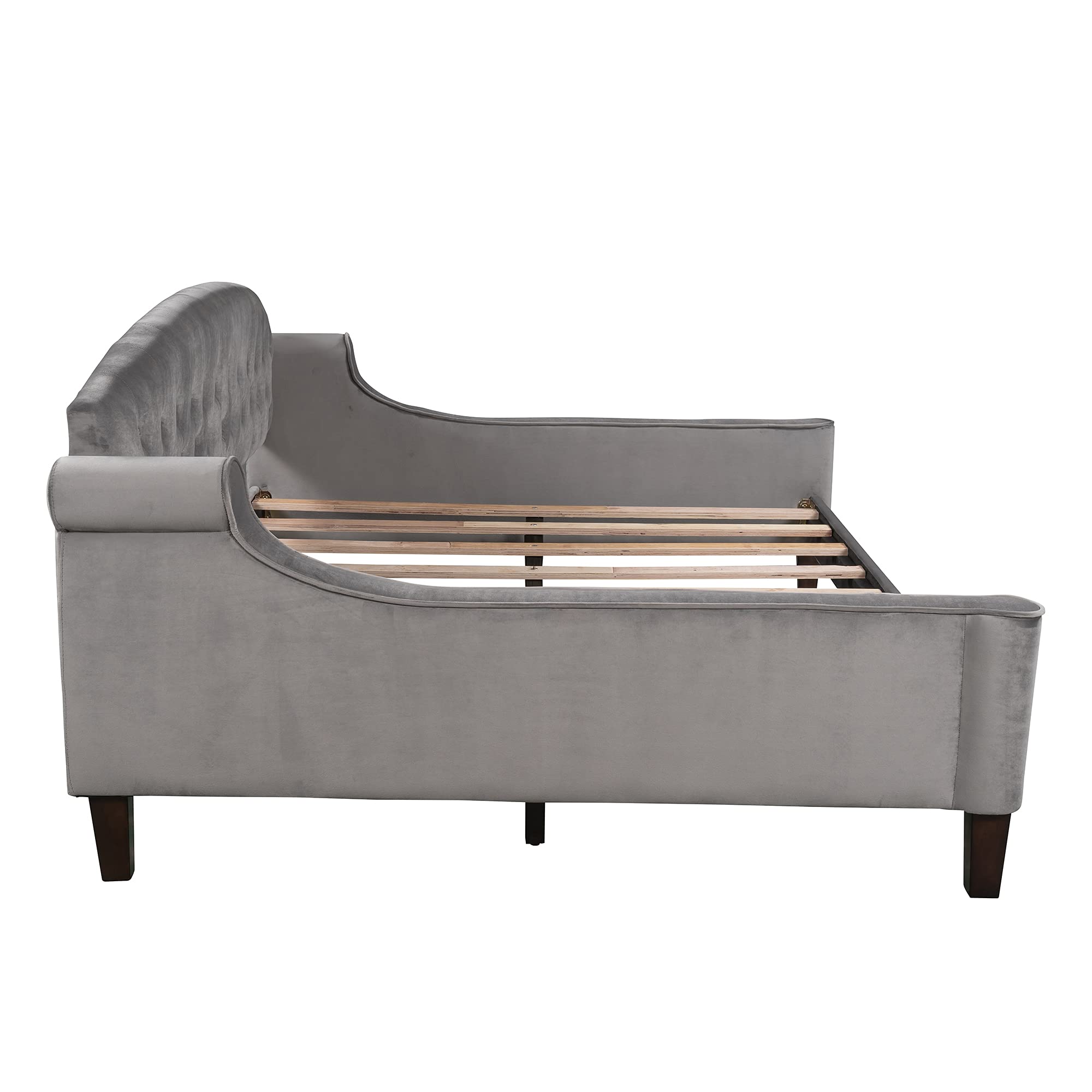 Luxury Full Size Tufted Upholstered Daybed with Wood Slat Support - Sofa Bed for Living Room, Guest Room & Small Spaces - Danxee Comfortable Modern Sleeper Furniture