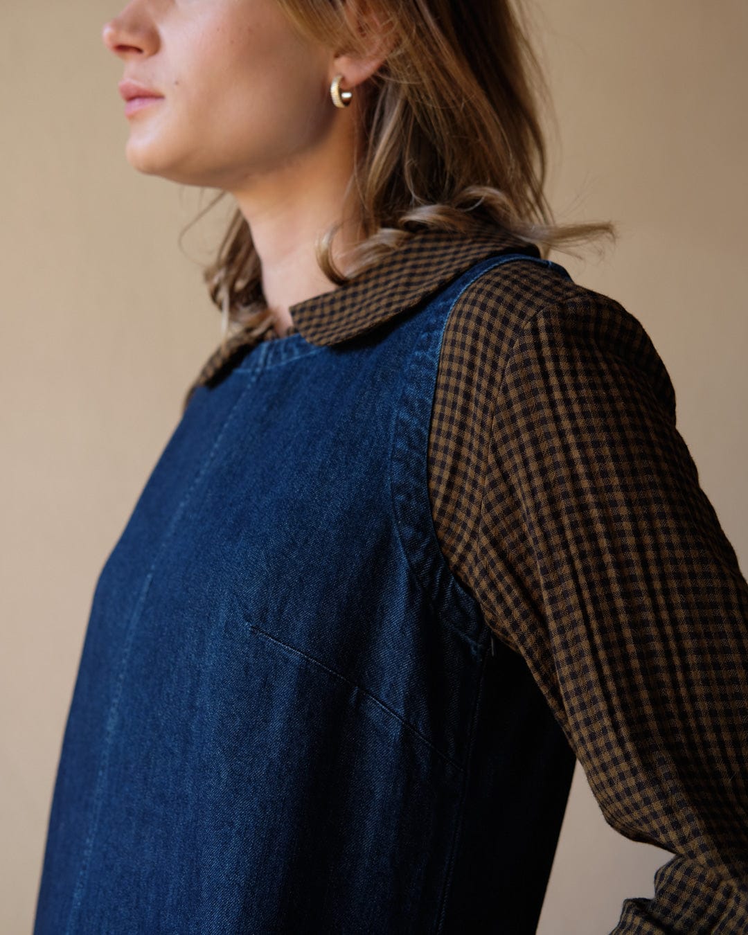 Eva Pinafore Cotton Dress for Women - Soft Blue Denim Jumper Dress | Perfect for Spring, Summer, Casual Wear & Layering