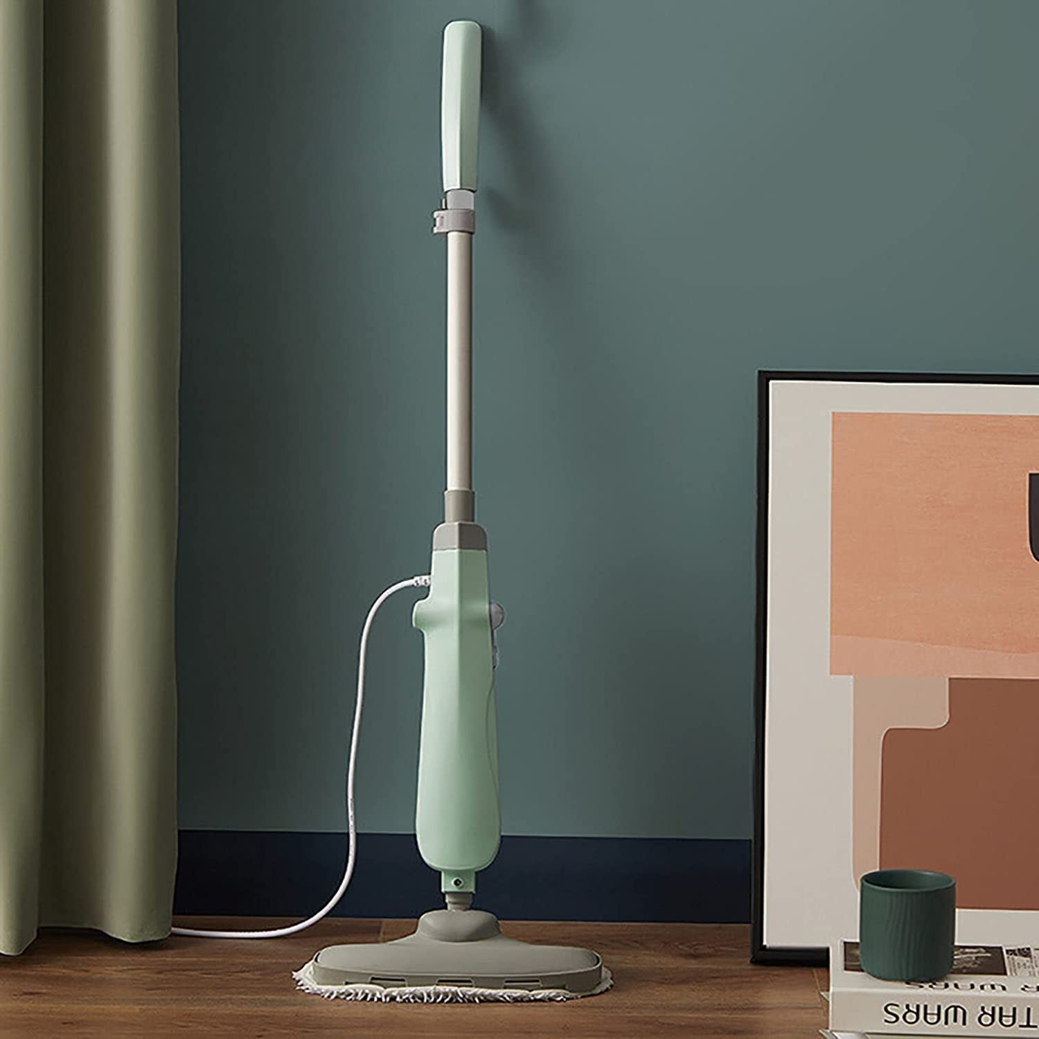 Best Steam Mop for Hardwood Floors & Tile - Lightweight Steam Cleaner for Laminate, Carpet & Wood Floors - 20ft Long Power Cord (Green) - Perfect for Home Cleaning & Pet Hair Removal