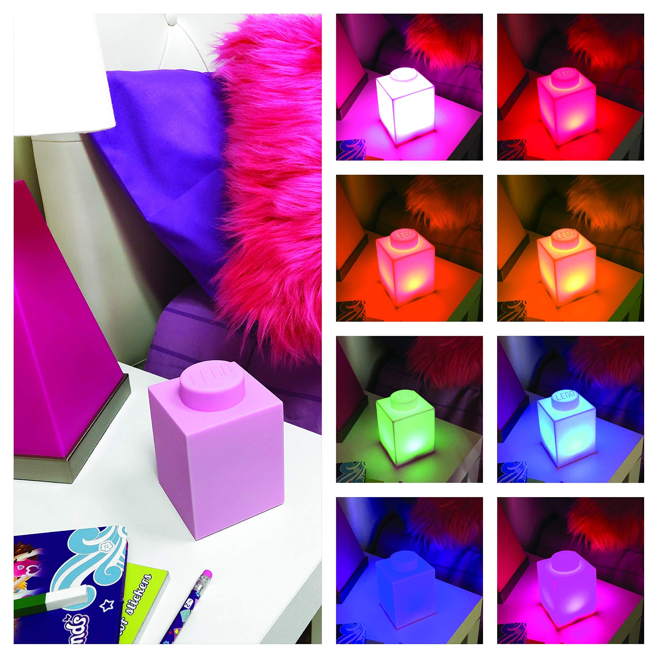 LEGO Classic 1x1 Pink Silicone Night Light - 3