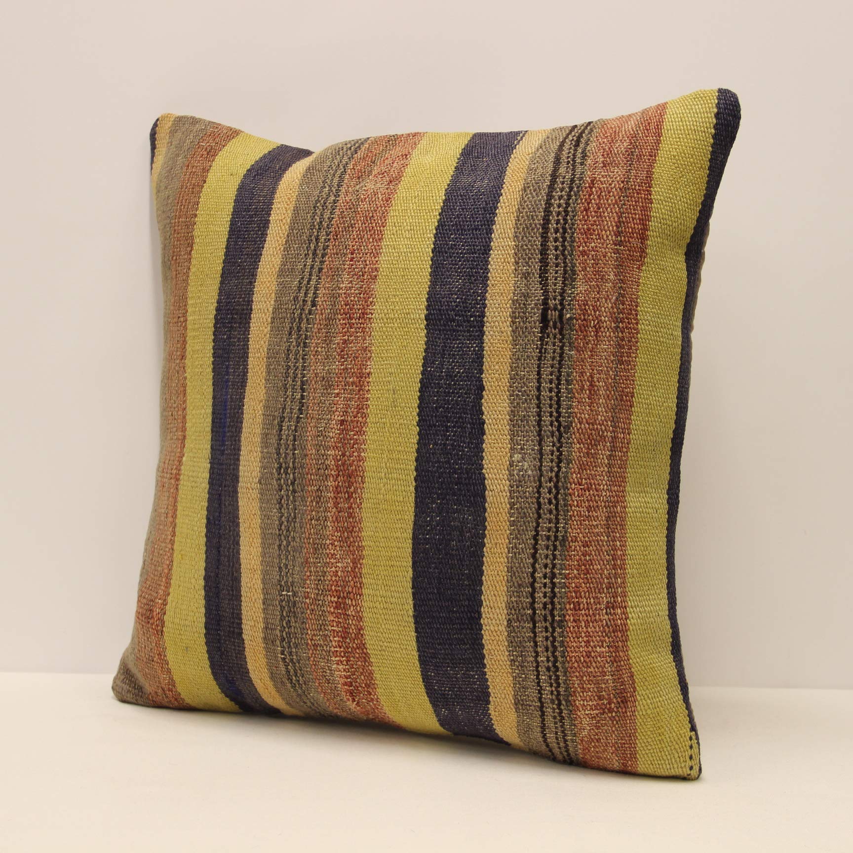 20x20 Inch Kilim Throw Pillow Cover - Bohemian Decorative Cushion Cover for Sofa, Armchair, Bed - Soft Home Decor Accent Pillow for Living Room, Bedroom, Nursery