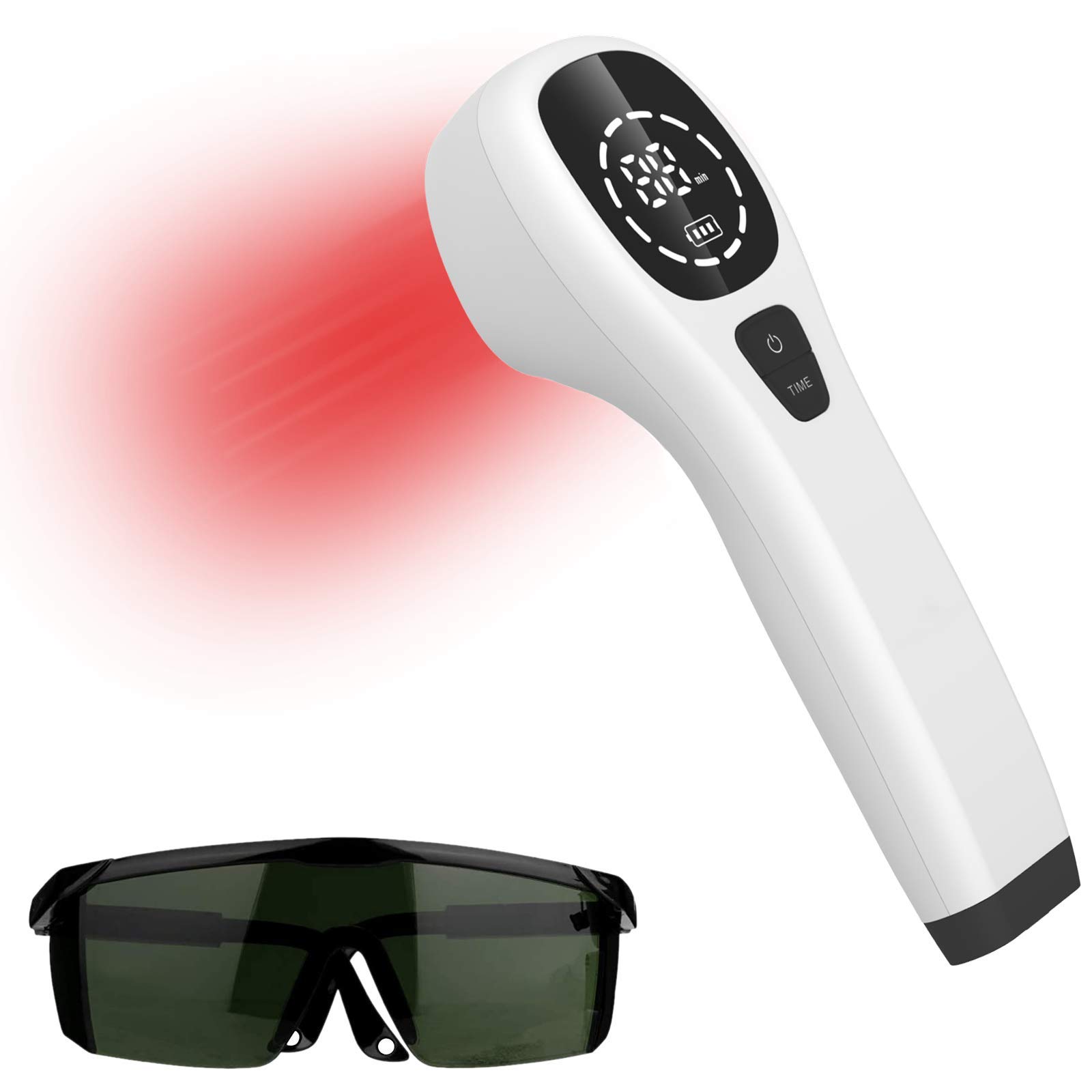 Best Red Light Therapy Device for Pain Relief - 650nm & 808nm Infrared Light for Muscle, Knee, Shoulder, Back Pain - Portable Handheld Unit with Safety Goggles (4*808nm LEDs) - Perfect for Home Use, Physical Therapy & Recovery