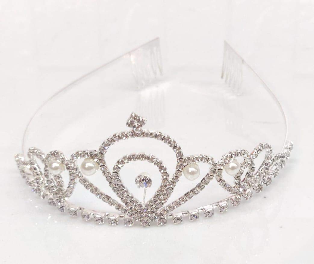 Satyam Kraft Silver Princess Tiara Headband for Women & Girls – Elegant Bridal Crown for Birthday, Wedding, Haldi, Mehendi, Valentine's Day & Special Occasions (1-Pack) | Perfect for Pageants, Photo Shoots & Fairy Tale-Themed Parties