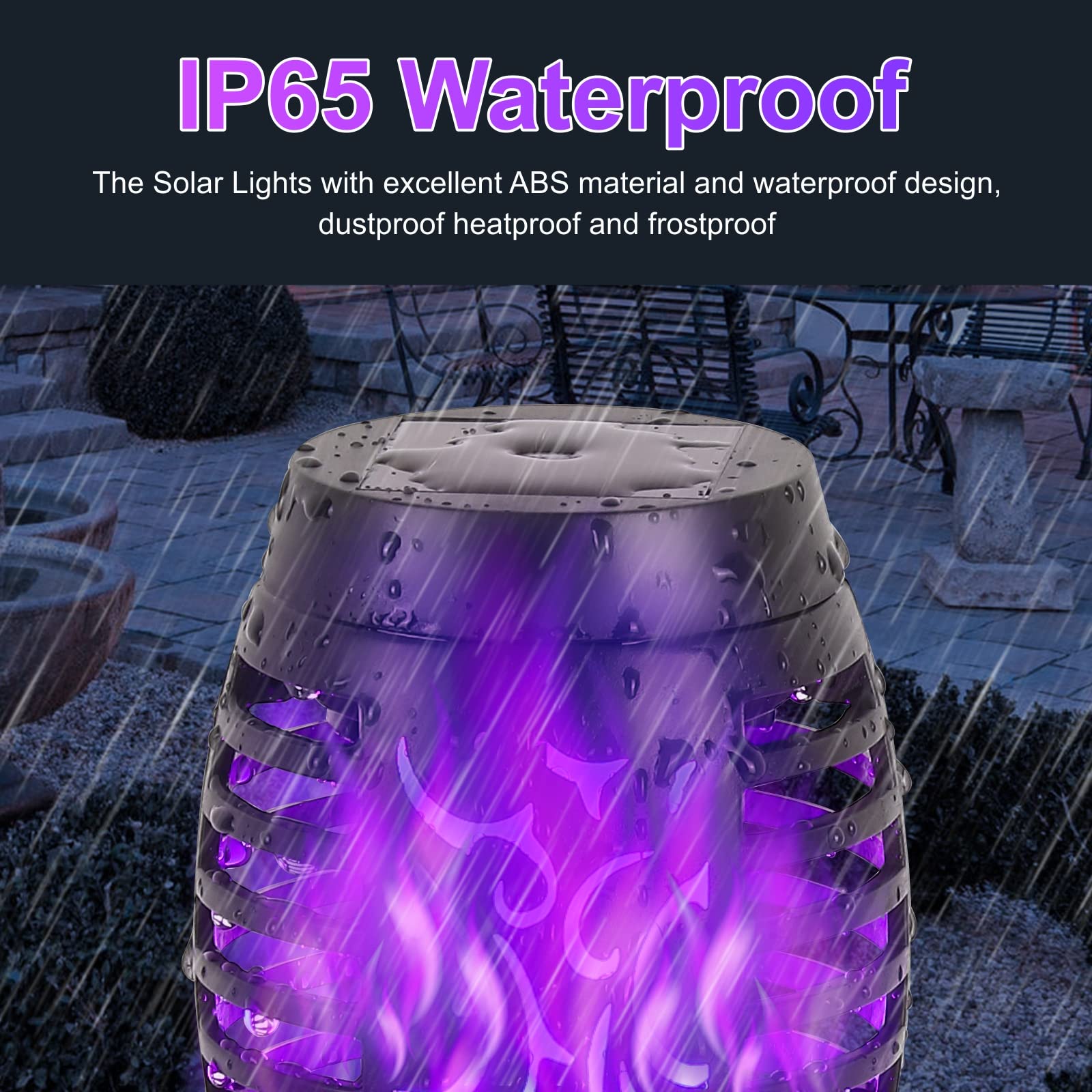 8 Pack Solar Torch Lights Outdoor Waterproof - Flickering LED Flame Solar Lights for Garden, Patio, Pathway & Yard Decor - Perfect for Landscape Lighting, Outdoor Parties & Evening Ambiance