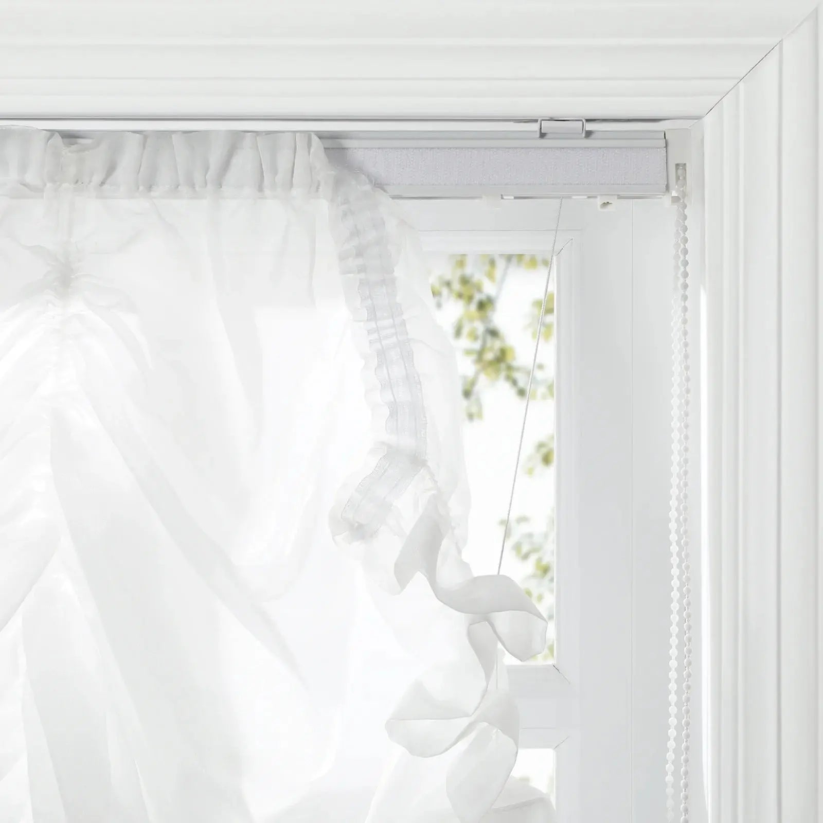 Stylish Pleated Austrian Sheer Roman Shades with Cord Lift - Elegant Window Treatment for Living Room & Bedroom
