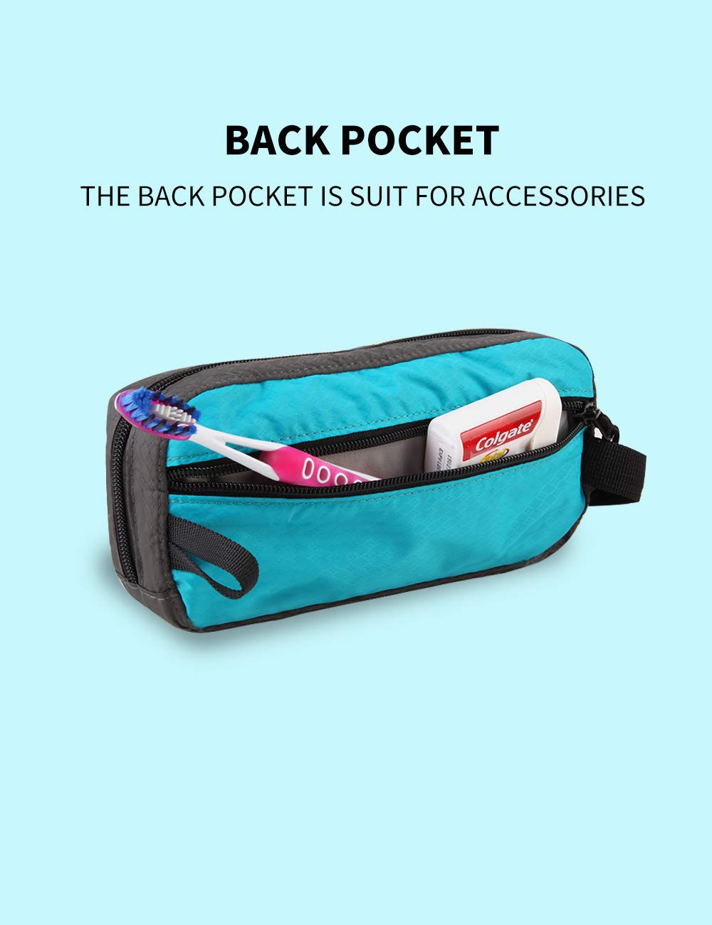 GOX Travel Toiletry Bag - Waterproof Dopp Kit for Men & Women, Ultra-Light Cosmetic Makeup Organizer with Hanging Hook (Turquoise) - Perfect for Camping, Gym, Business Trips & Air Travel