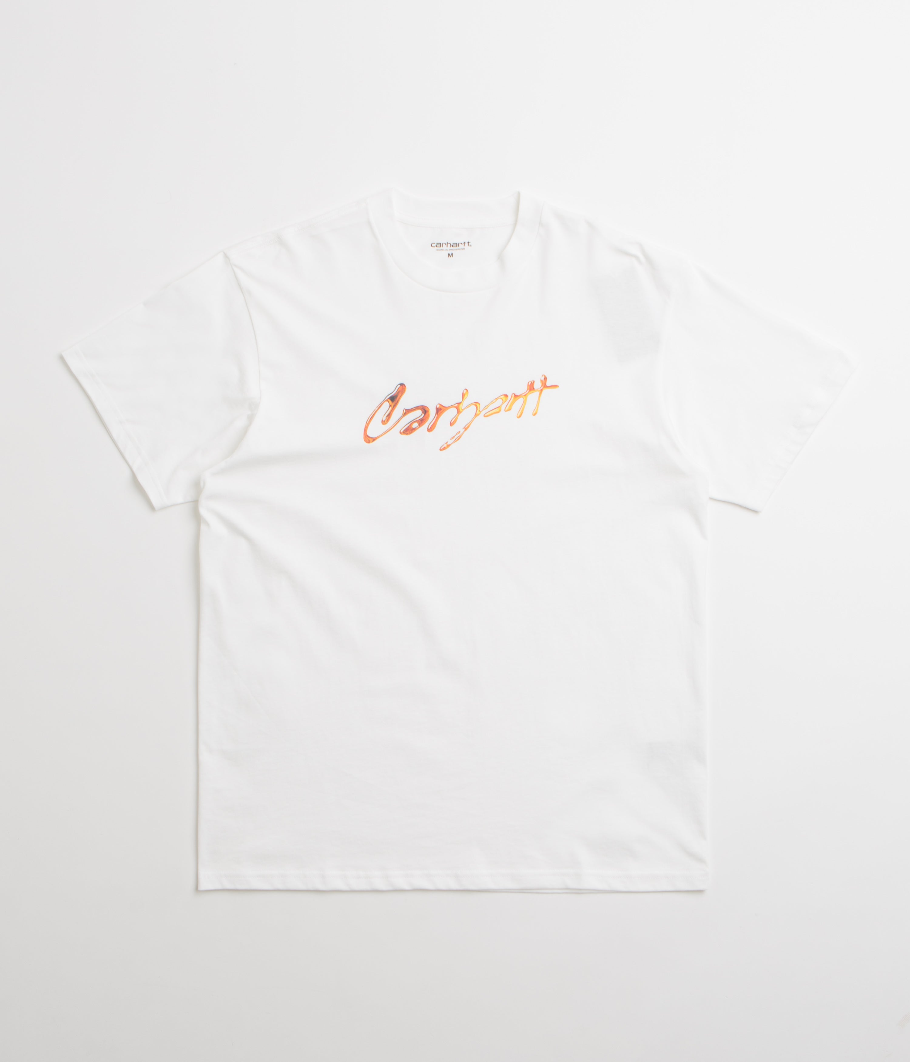 Carhartt Drip Script T-Shirt for Men - Premium Cotton White Tee - Comfortable Casual Wear for Everyday Outfits & Street Style