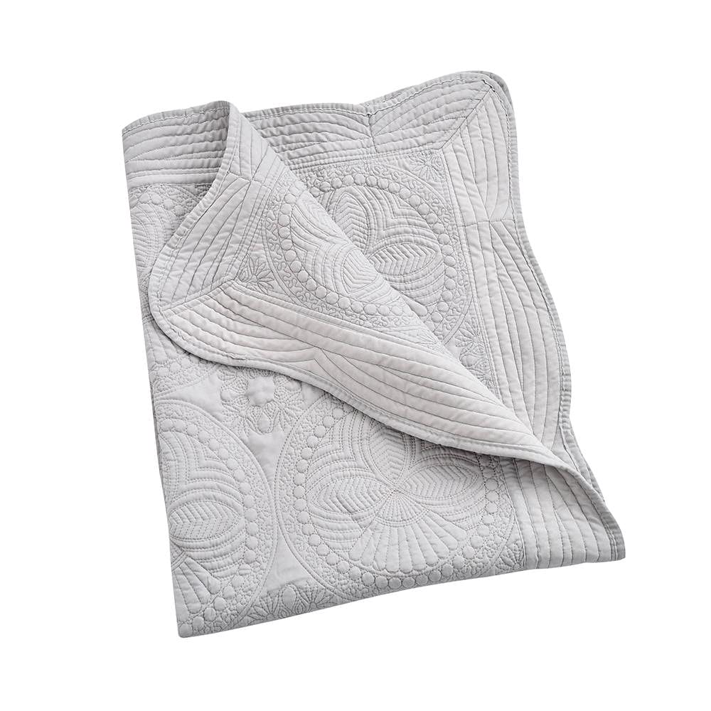 Personalized Baby Blankets for Girls & Boys - Custom Embroidered Name, Super Soft Cotton Quilt with Scalloped Edges - 36