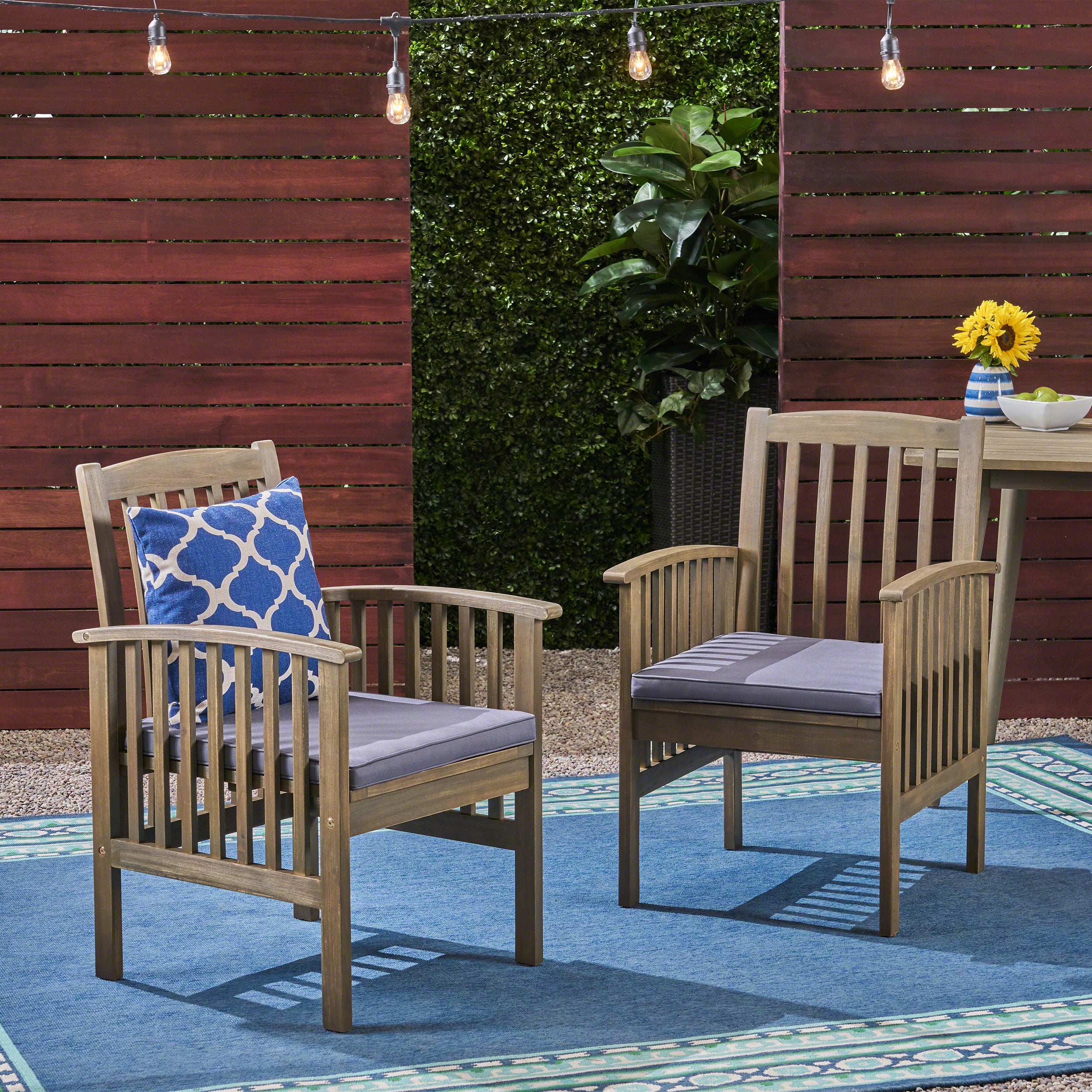 CASA ACACIA Modern Dining Chairs Set of 2 with Cushions - Comfortable Wooden Kitchen Chairs for Dining Room, Breakfast Nook, or Outdoor Patio Use