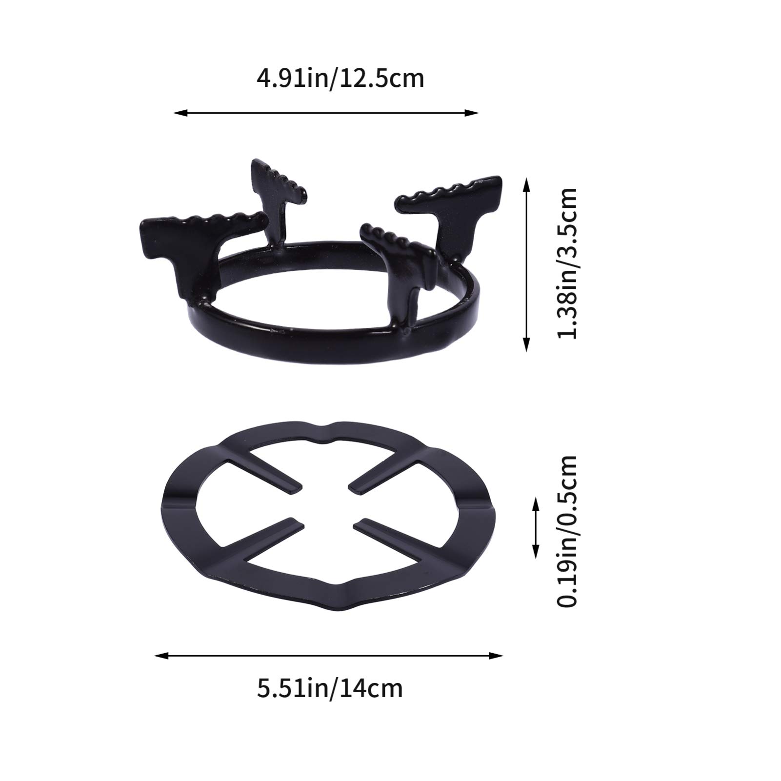 2-Pack Hemoton Non-Slip Cast Iron Wok Support Rings - Sturdy Gas Stove Rack & Cooktop Trivet for Woks & Pans - Perfect for Home Kitchen & Restaurant Use (Ideal for Stir-Frying, Deep Frying & Asian Cooking)