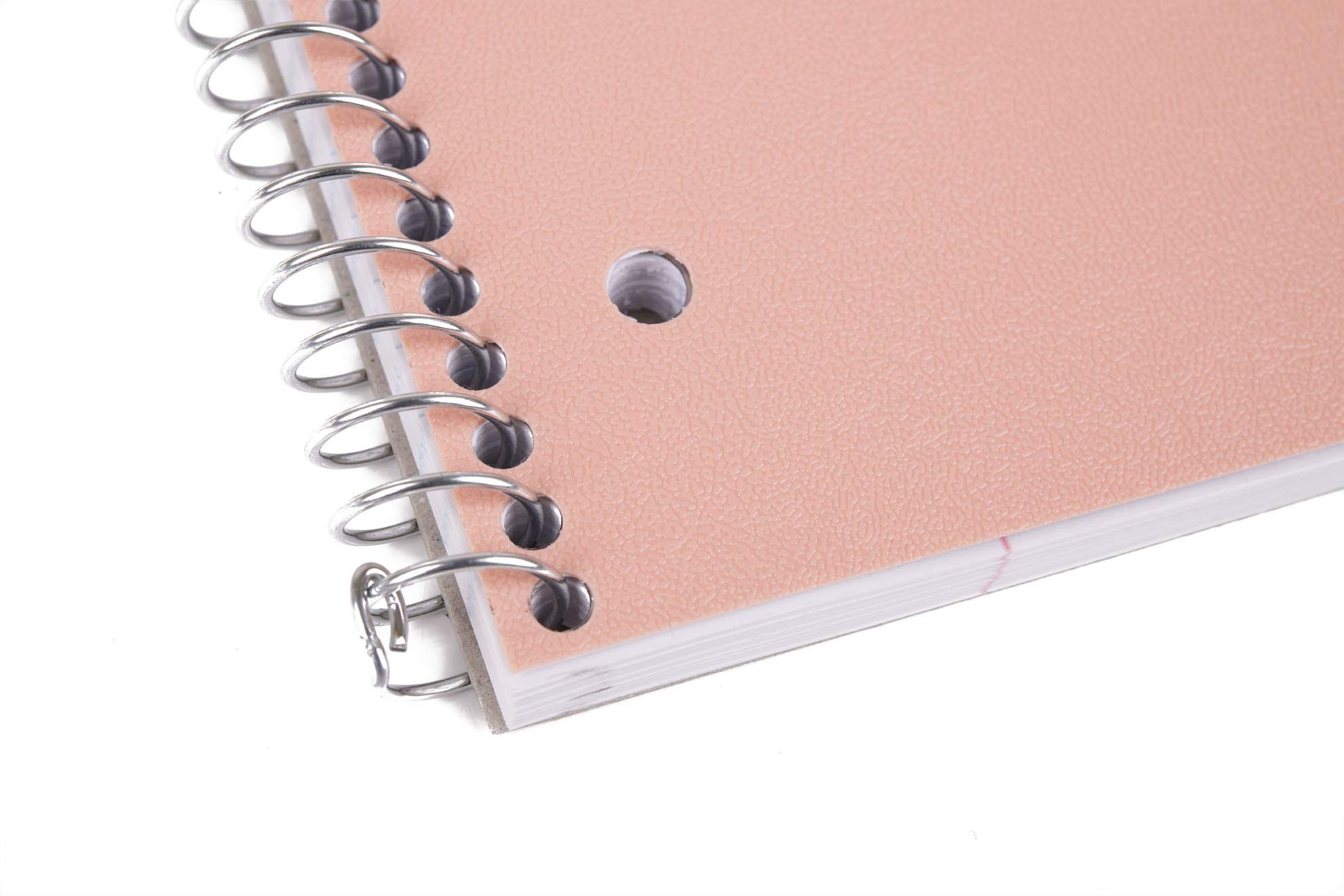 Mintra Durable Spiral Notebook 3-Pack - 1 Subject, 100 Sheets, College Ruled with Poly Pocket - Moisture Resistant Cover & Strong Back for School, Office & Business (Salmon/Sage Green/Lavender) - Perfect for Note-Taking, Journaling & Project Planning