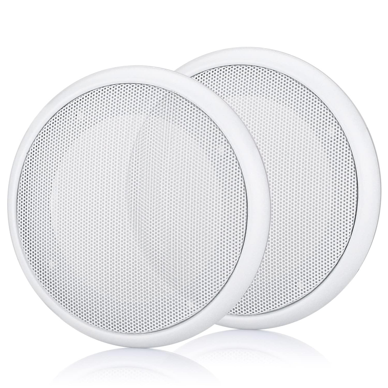 MACHSWON 2-Pack 4 Inch White Round Speaker Grill Covers - Universal Surface Mount Ceiling Speaker Hole Covers for Home Theater, RV, Boat & Marine Installation - Perfect for Home Audio, Car Audio & Outdoor Sound Systems