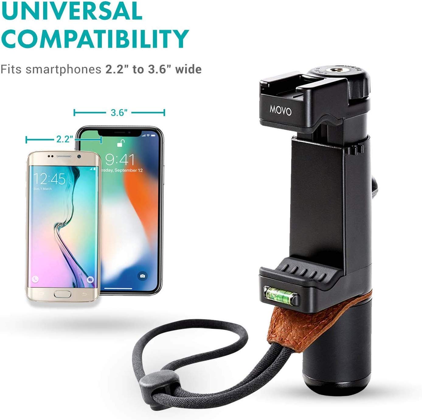 Movo Wireless Smartphone Video Kit V2+ with Tripod, Grip, Wireless Lavalier Microphone, LED Light & Remote - YouTube, TikTok, Vlogging & Live Streaming Equipment for iPhone 6/6S/7/8/X/XS/XS Max/XR/11/11 Pro & Samsung Galaxy - Perfect for Content Creators, Influencers & Video Professionals
