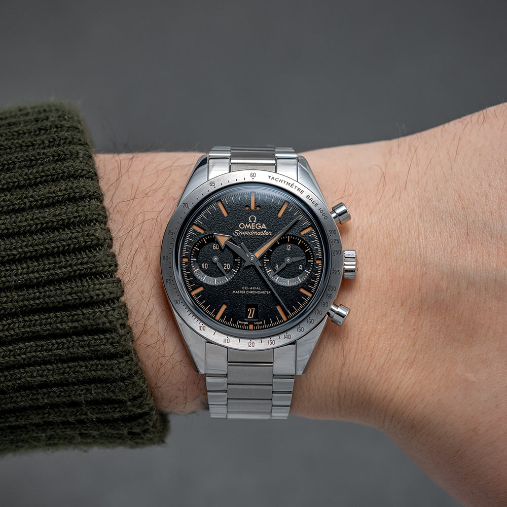 Omega Speedmaster '57 Co-Axial Master Chronometer Chronograph Watch - 40.5mm Black Dial with Stainless Steel Bracelet - Perfect for Business, Formal Events & Luxury Watch Collectors