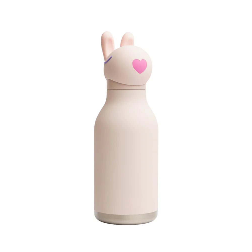 Asobu Bestie Bunny Water Bottle - Insulated Stainless Steel Tumbler with Straw, Leakproof & BPA-Free - Perfect for School, Gym, and Outdoor Activities
