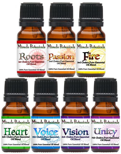 Chakra Essential Oil Blend Set - 7 Unique Aromatherapy Oils for Chakra Balancing & Meditation | Perfect for Yoga, Reiki & Spiritual Healing