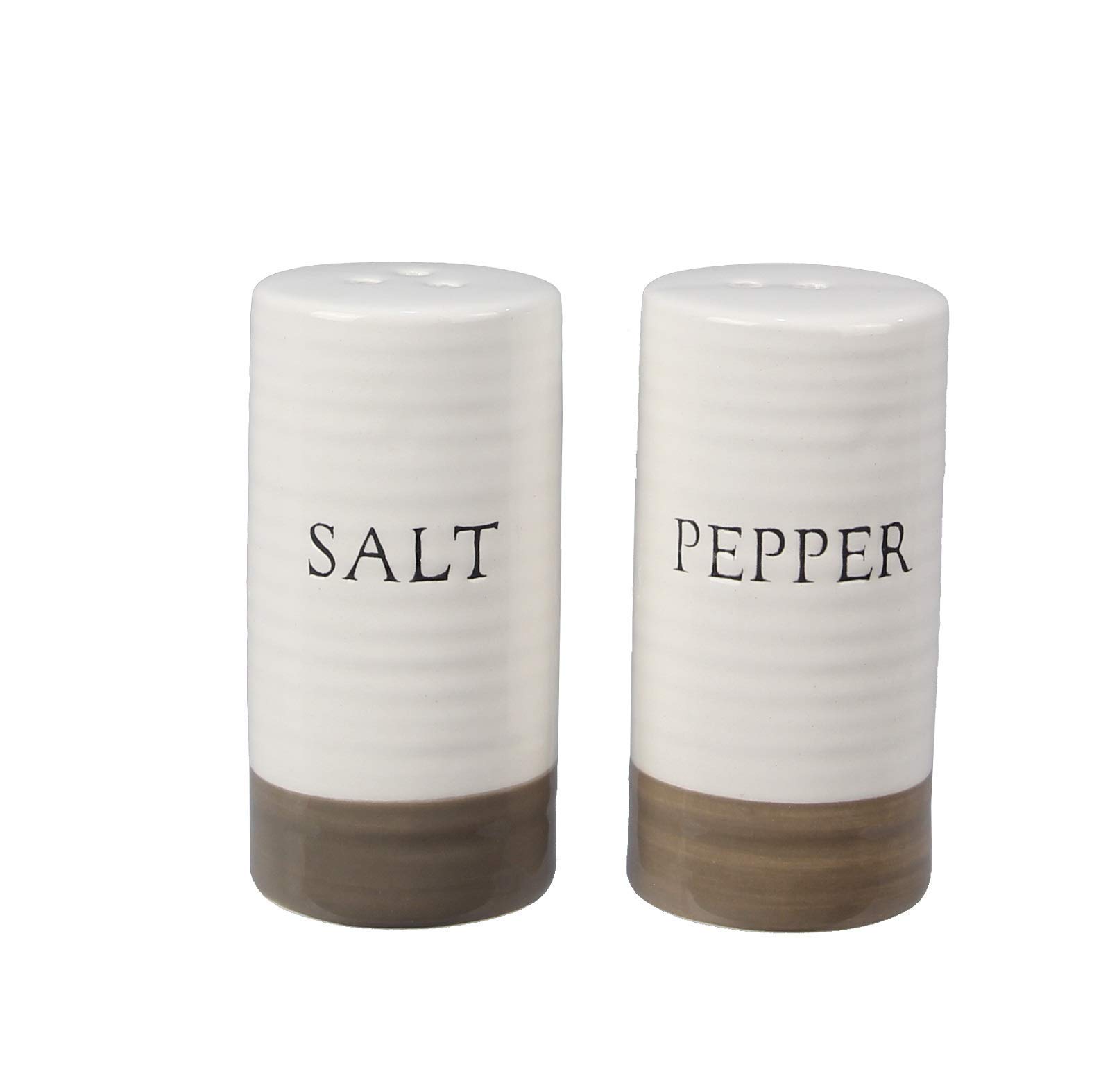 Young's Inc. Ceramic Salt and Pepper Shaker Set - Elegant Farmhouse Kitchen Table Decor - Perfect for Dining Room, Kitchen Counter, and Gift Giving