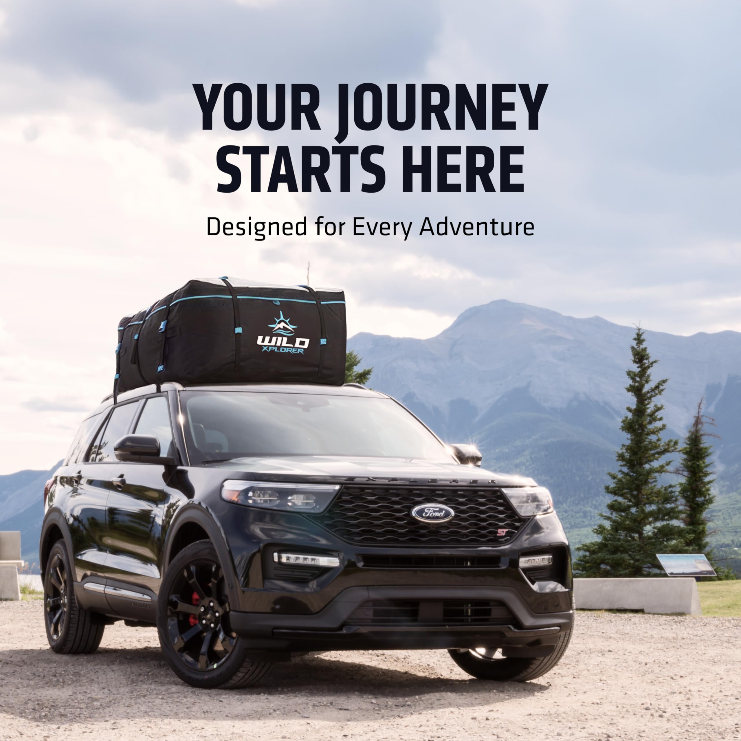 Universal XXL Waterproof Car Rooftop Cargo Carrier Bag - Holds 6 Suitcases, No Roof Rack Needed - SUV Luggage Rack with 6 Hooks & Storage Mat - Perfect for Road Trips, Camping & Family Vacations