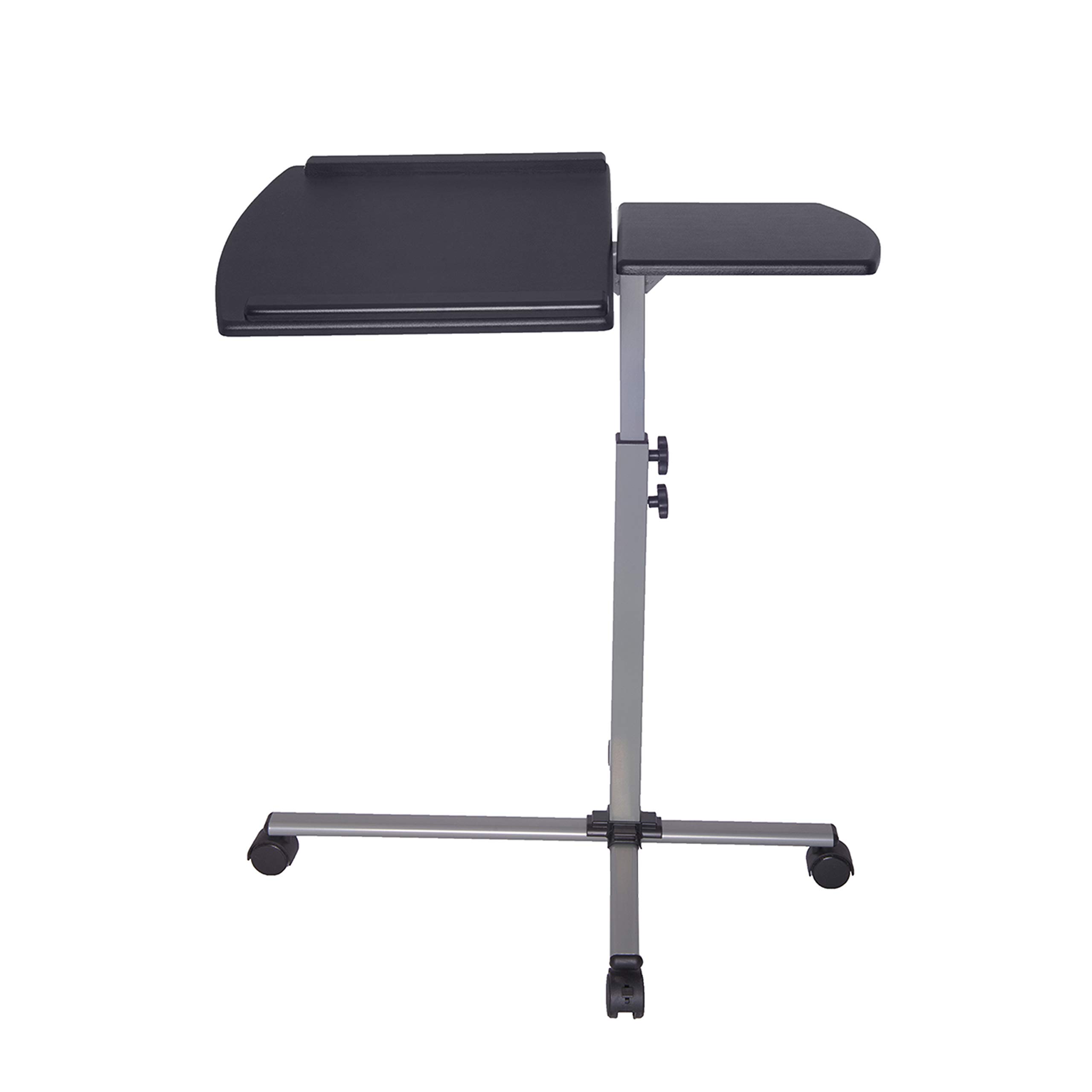 Techni Mobili Adjustable Rolling Laptop Cart with Locking Wheels - Mobile Workstation for Office, Home, or Classroom - Graphite Finish