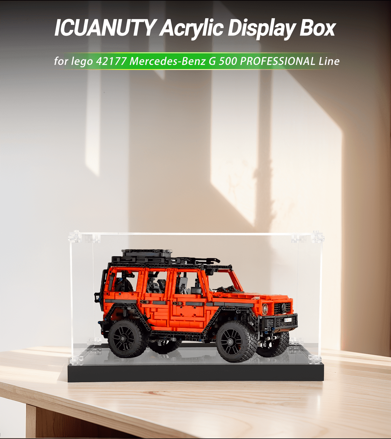 LEGO Mercedes Benz G 500 Professional 42177 Display Case - Protective Showcase for Collectible LEGO Car Models | Perfect for Home Decor, Office Display & Gift Giving