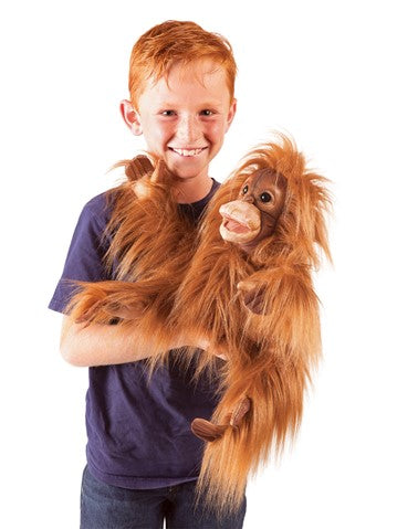 Adorable Baby Orangutan Hand Puppet - Soft Plush Toy for Kids, Storytelling & Educational Play - Perfect for Imaginative Play, Classroom Activities & Gift Giving