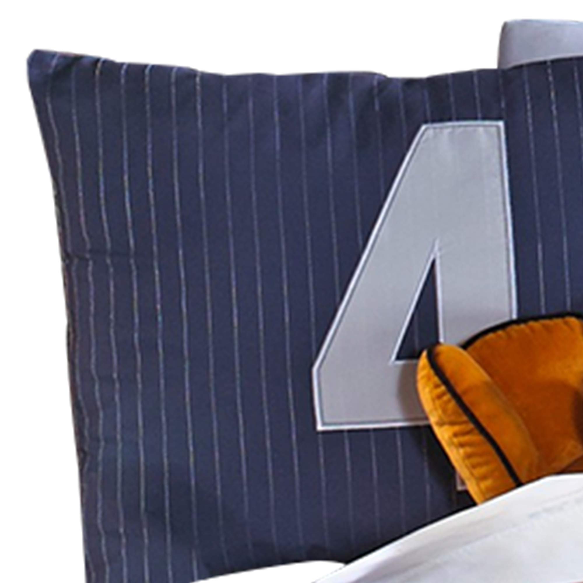 Benjara 5-Piece Twin Comforter Set - Baseball Themed Blue Polyester Bedding for Boys & Teens - Perfect for Dorm Rooms, Kids Bedrooms & Sports-Themed Decor
