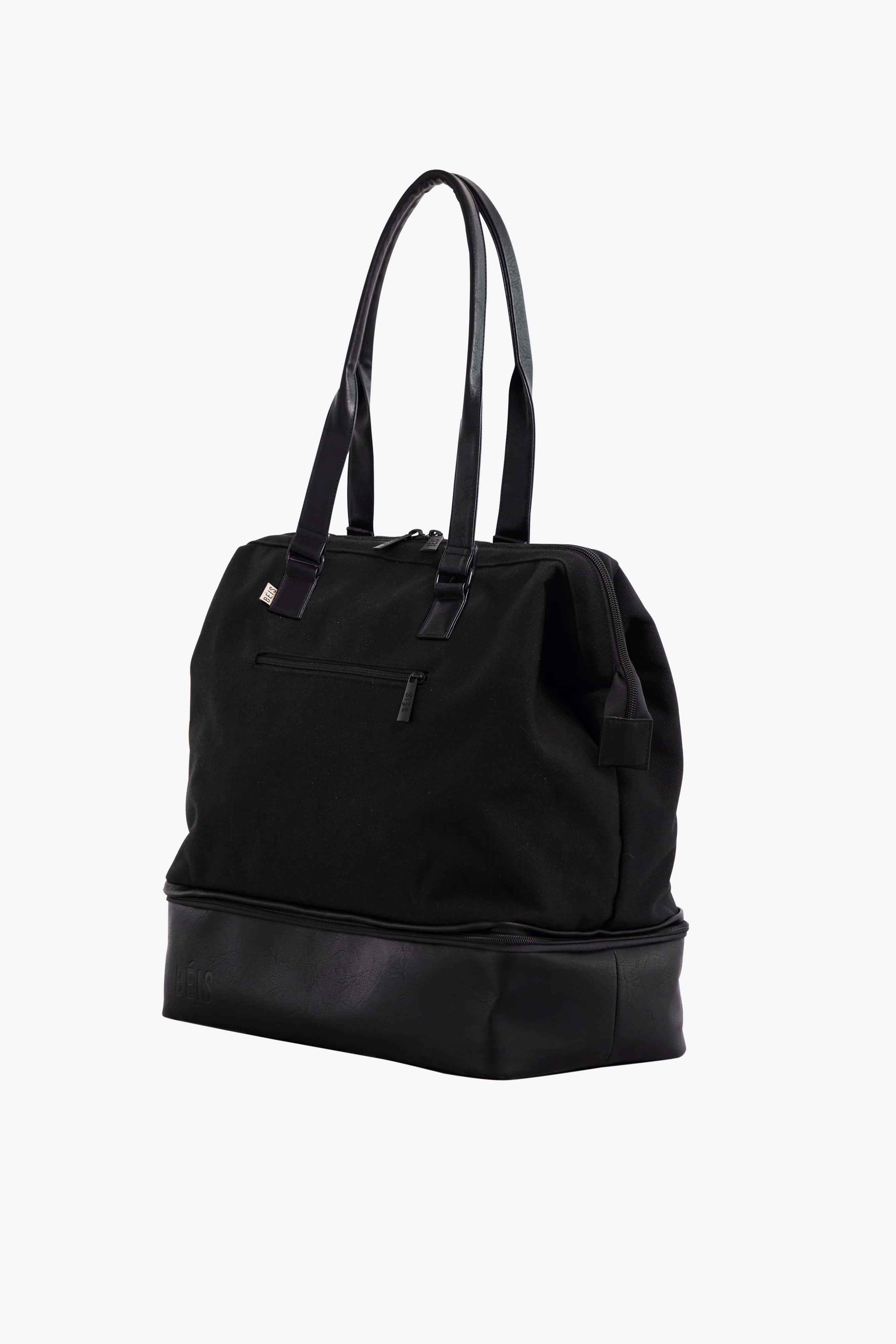 Stylish Black Convertible Mini Weekender Bag - Perfect for Travel, Gym & Weekend Getaways | Durable & Versatile Carry-On