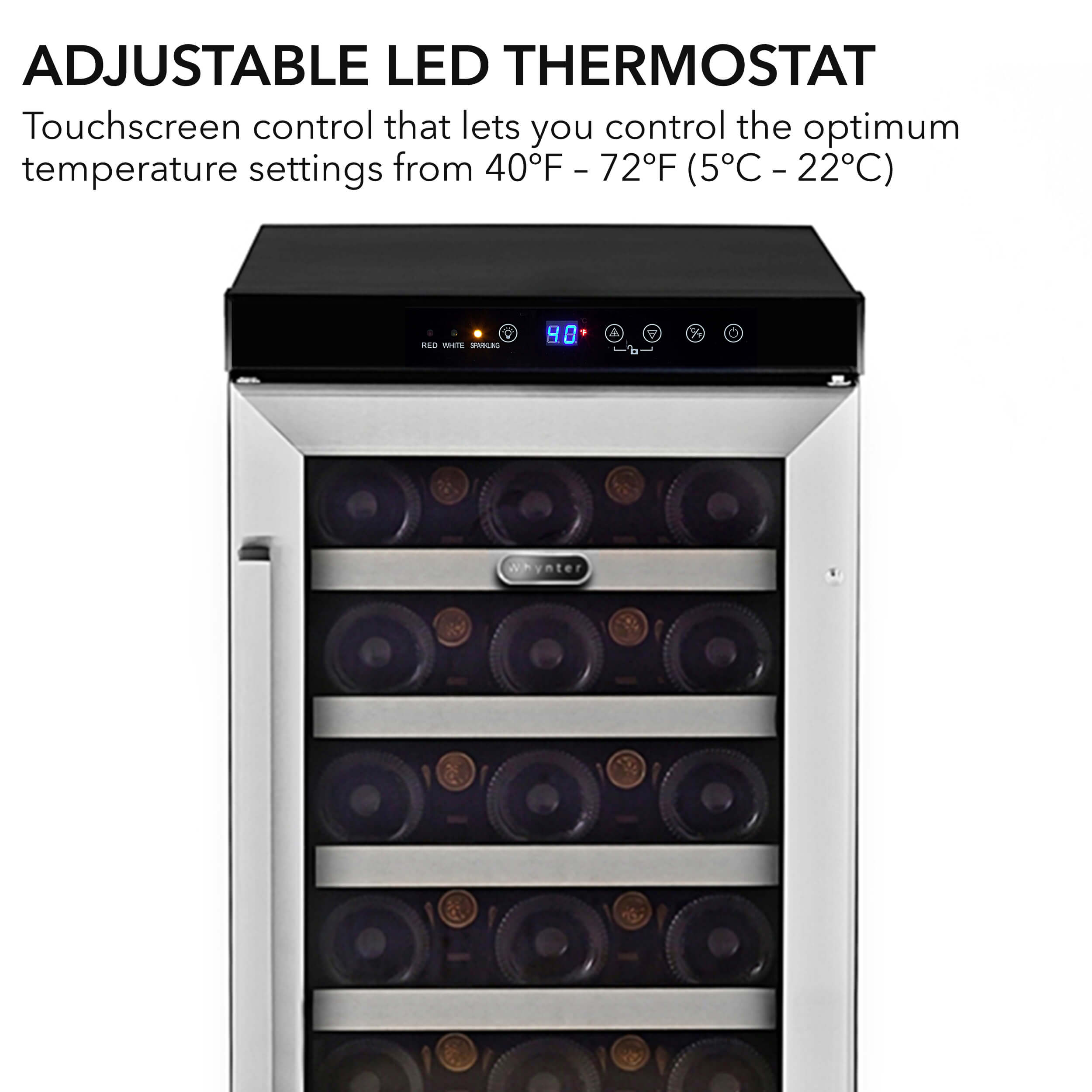 Whynter 33 Bottle Built-In Compressor Wine Cooler Refrigerator - Perfect for Home Bars, Restaurants, and Wine Cellars