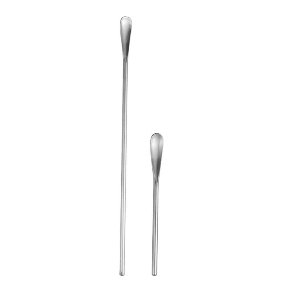 Premium 2-Pack Stainless Steel Mixing Spoons - Short & Long Handle Coffee Stirring Spoons for Home, Restaurant & Bar - Durable Tableware Scoops for Cooking, Baking & Beverage Mixing