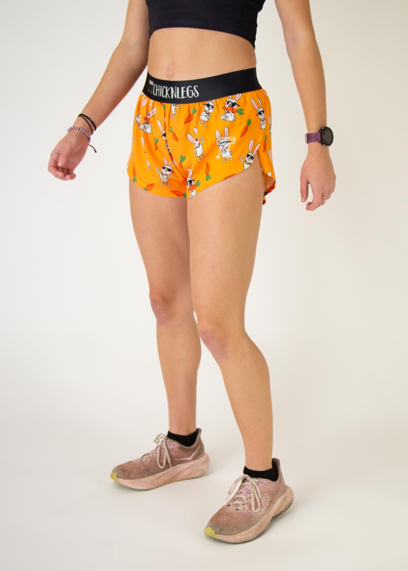 Bad Bunny 1.5 Split Shorts for Women - High Waisted Athletic Running Shorts with Side Splits - Perfect for Workouts, Yoga & Casual Wear