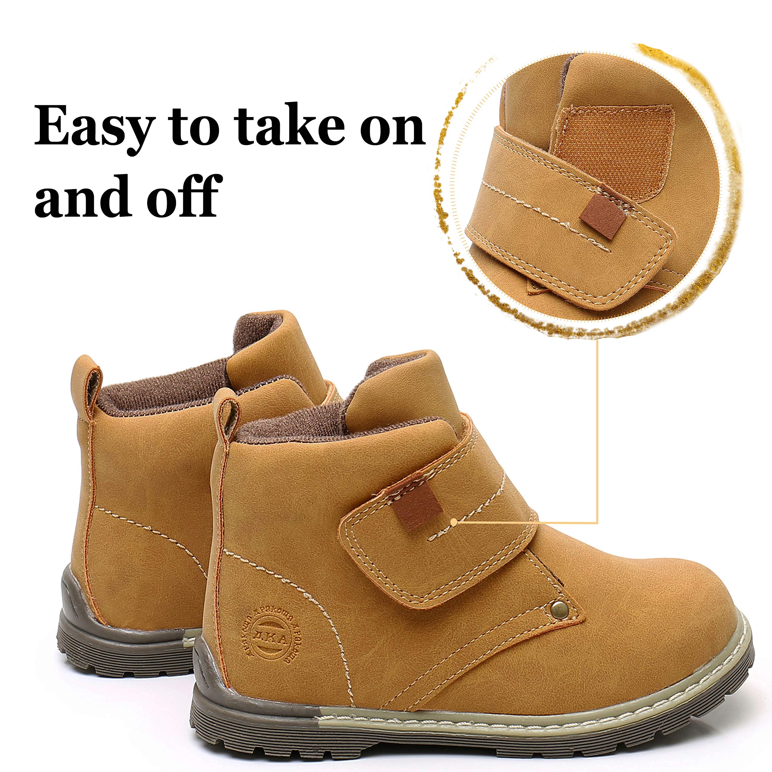 Apakowa Waterproof Toddler Boys Ankle Work Boots - Durable & Comfortable for Outdoor Play, Hiking, and Everyday Wear (Toddler/Little Kid)