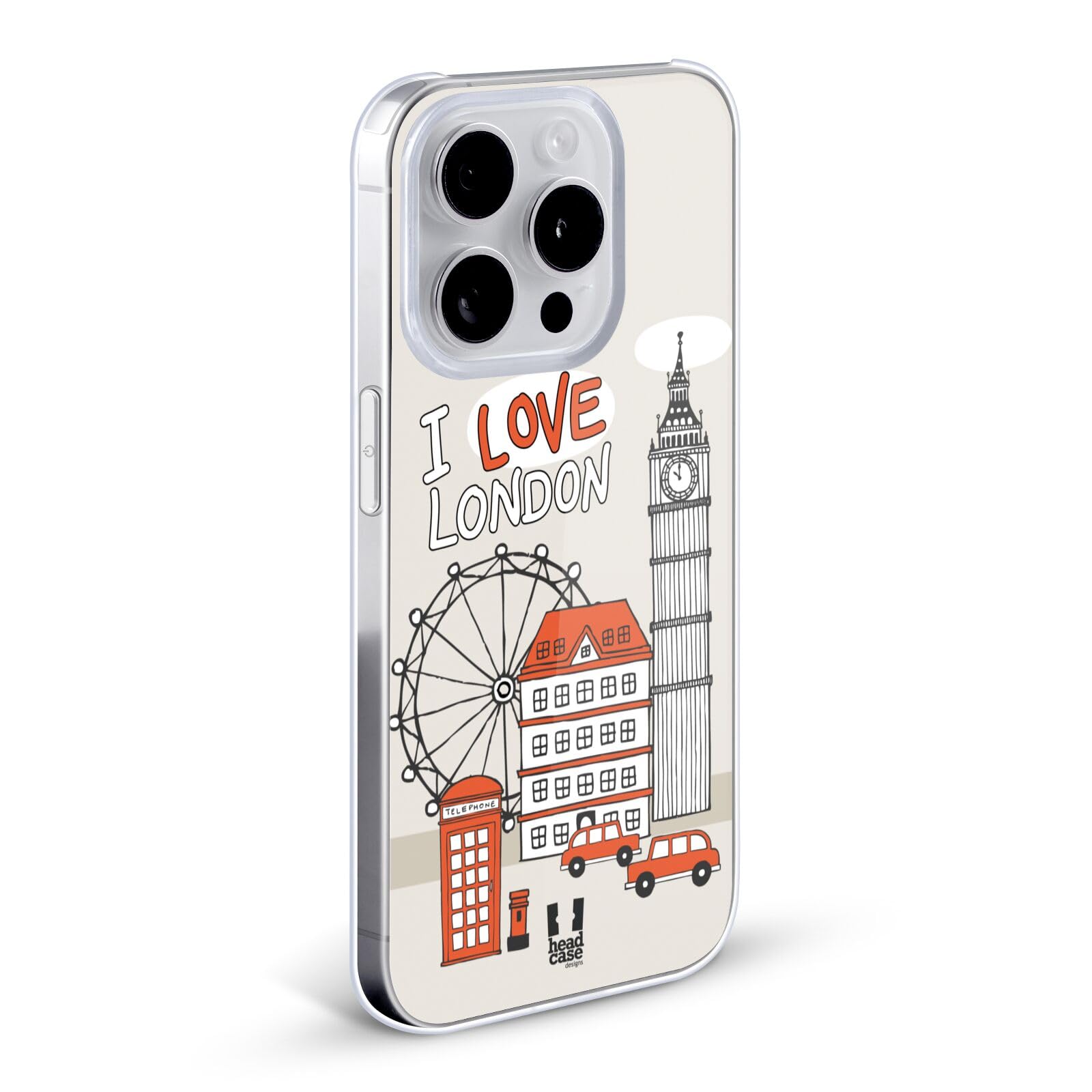 London Road Trip Doodle Cities Hard Back Case for iPhone 7 Plus/8 Plus - Stylish Protective Phone Cover | Perfect for Travelers & City Explorers
