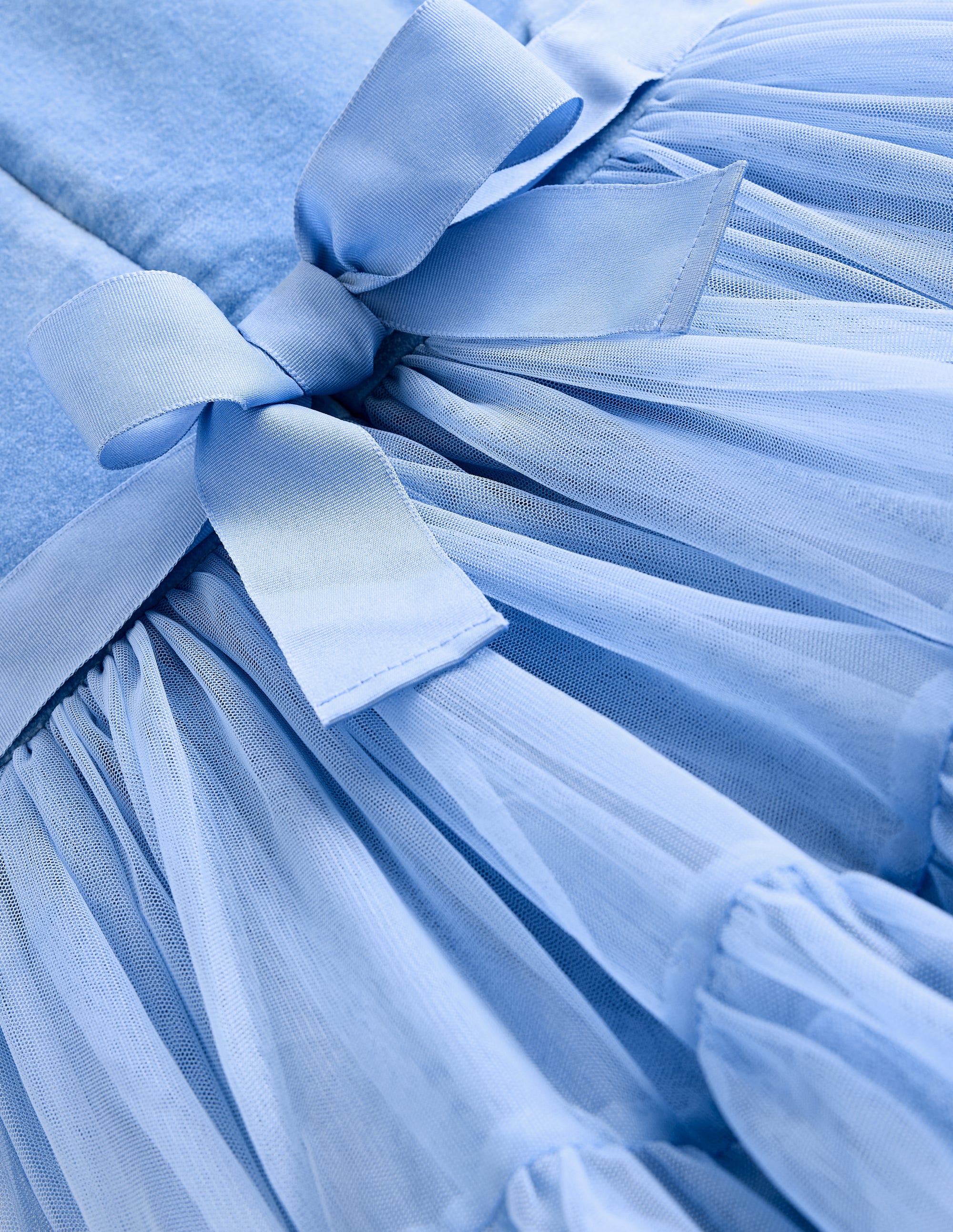 Elegant Beth Velvet Bodice Tulle Dress in Forget-Me-Not Blue - Perfect for Weddings, Prom & Special Occasions