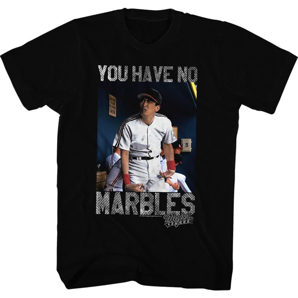 Major League Sports Comedy Baseball Movie No Marbles Black Adult T-Shirt - Funny Baseball Fan Gift for Men & Women - Perfect for Game Day, Movie Nights & Casual Wear