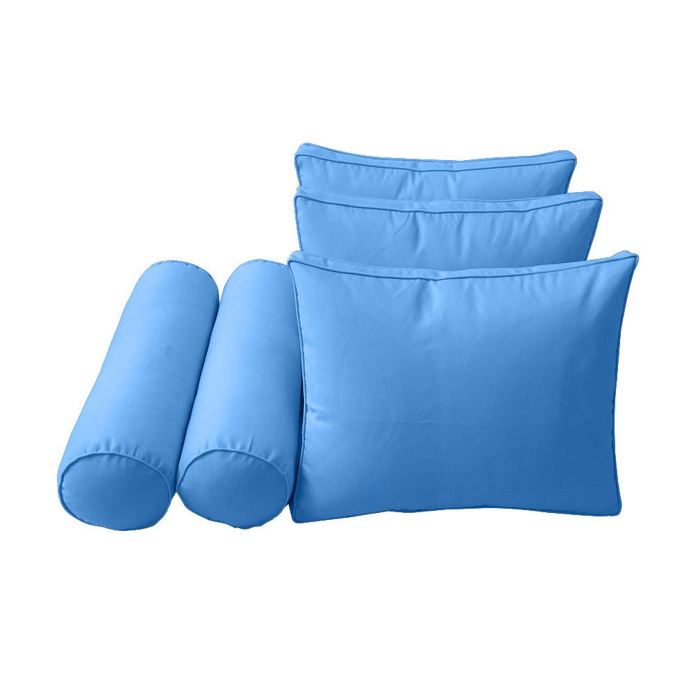 Prolinemax Outdoor Style 3 Full Piped Trim Daybed Mattress Bolster Pillow Fitted Sheet Cover - Waterproof & Breathable Fabric - Perfect for Patio, Sunroom, and Guest Bedroom Decor