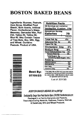 Oregon Farm Fresh Boston Baked Beans Candy Coated Peanuts - 2lb Bulk Snack - Perfect for Movie Nights, Game Days, Office Snacks & Party Buffets - Crunchy Sweet Treat for Sports Events & Lunchboxes