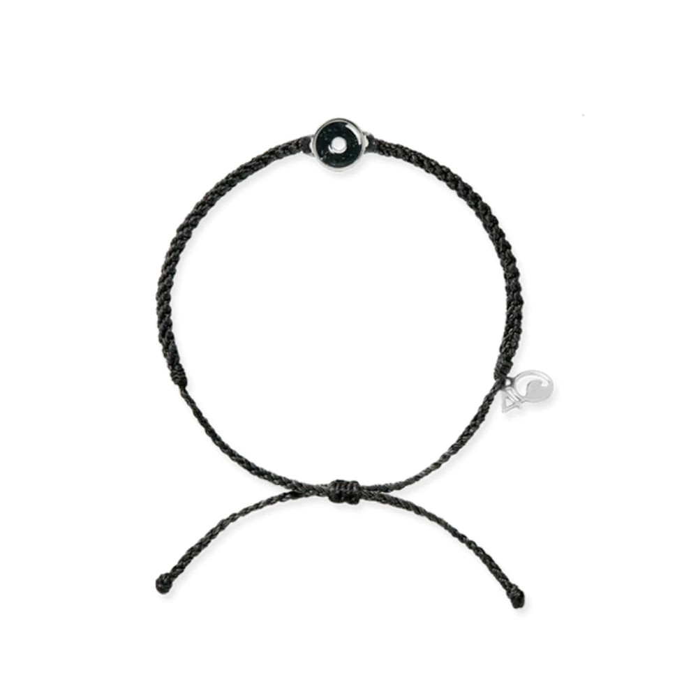 4Ocean Osborne Reef Black Braided Tire Crumb Bezel Bracelet - Eco-Friendly Upcycled Tire Jewelry for Men & Women - Perfect for Beach, Outdoor & Casual Wear