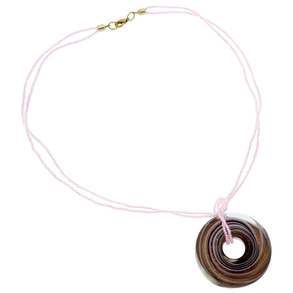 Venetian Murano Glass Bagel Pendant Necklace - Handcrafted Purple Jewelry for Women | Perfect Gift for Birthday, Anniversary & Special Occasions