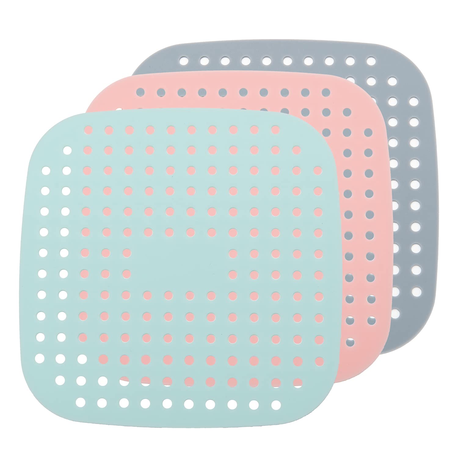 **Eco-Friendly Silicone Air Fryer Liners – 8.5 Inch Square, 3-Pack Reusable Non-Stick Baking Mats – Oil-Proof & Easy Clean for Air Fryers – Perfect Replacement for Parchment Paper – Ideal for Frying, Baking & Roasting**