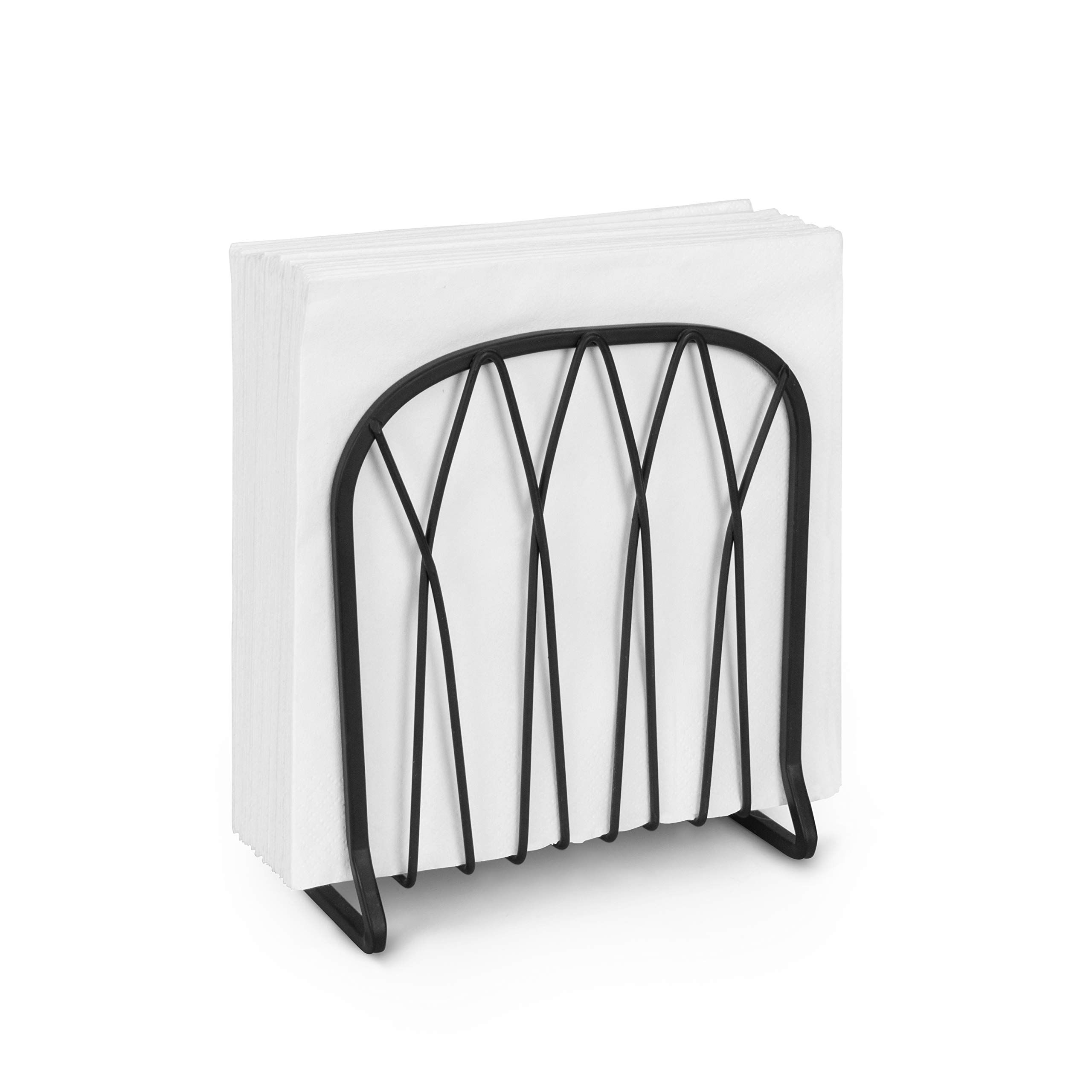 Spectrum Diversified Vertical Twist Napkin Dispenser - Stylish Black Upright Holder for Kitchen Tables, Countertops & Dining Décor, Perfect for Home and Restaurant Use