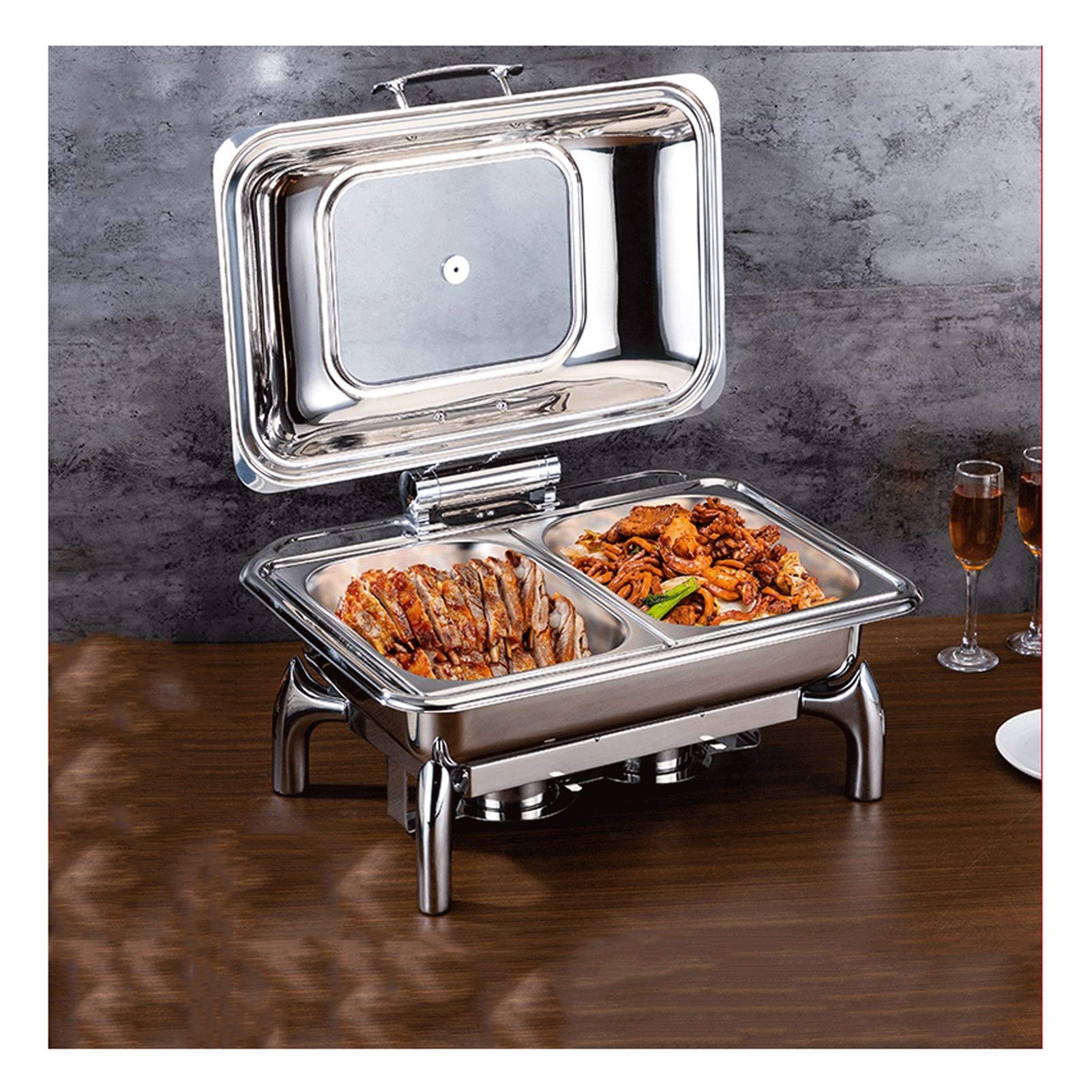 SHUTING2020 Stainless Steel Buffet Warmer Set - Double & Triple Lattice Food Warmers for Parties, Catering & Events | X-Small Chafing Dish Buffet Server | Keep Food Hot for Buffets, Weddings, Banquets & Restaurant Service