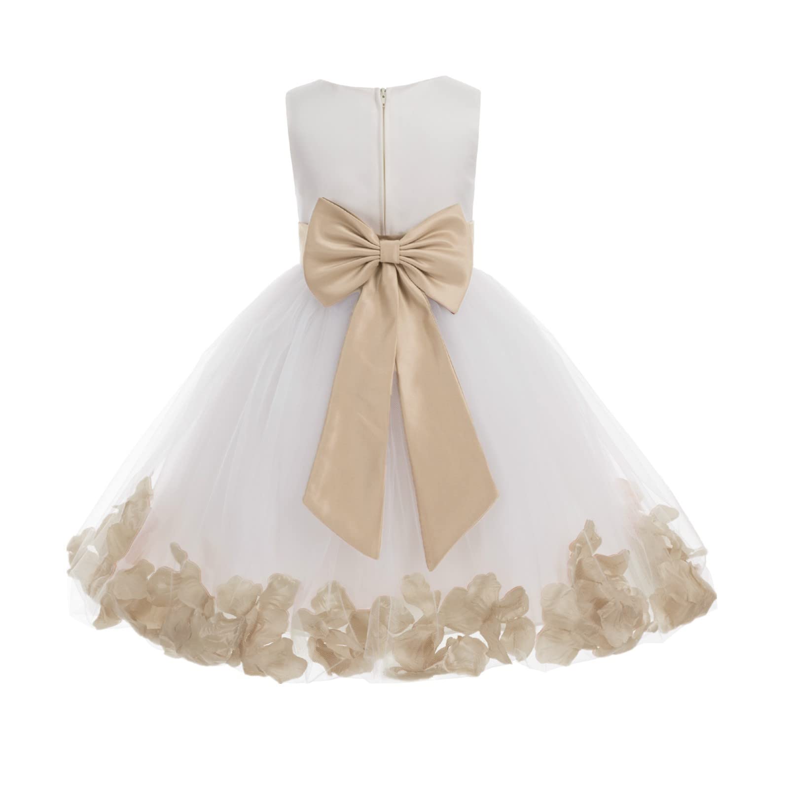 Ivory Flower Girl Dress for Weddings - Red, Teal, Blue, Wisteria, Apple Green & Blush Pink Colors | Perfect for Bridal Party, First Communion & Special Occasions