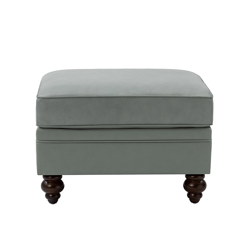 Basilio Modern Genuine Leather Storage Ottoman Bench - Living Room Footrest, Coffee Table & Extra Seating - Perfect for Home, Office & Bedroom