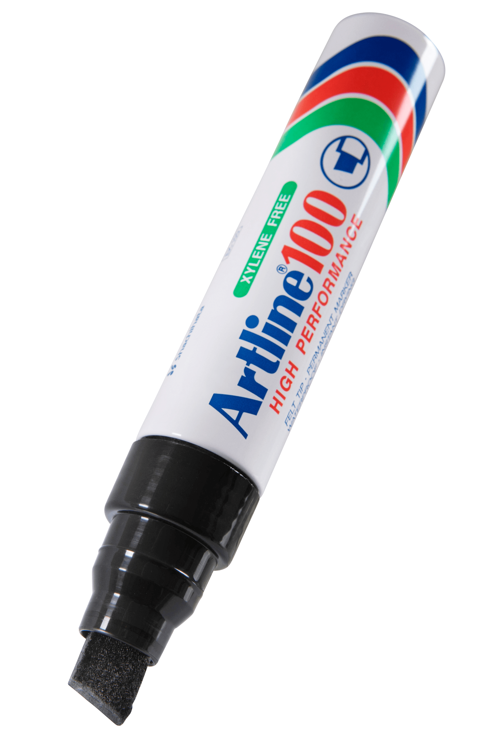 Artline 100 Permanent Marker Chisel Tip Black - 6 Pack Set for Office, Home & Industrial Use - Waterproof & Fade-Resistant Writing on Paper, Plastic, Metal & Wood Surfaces