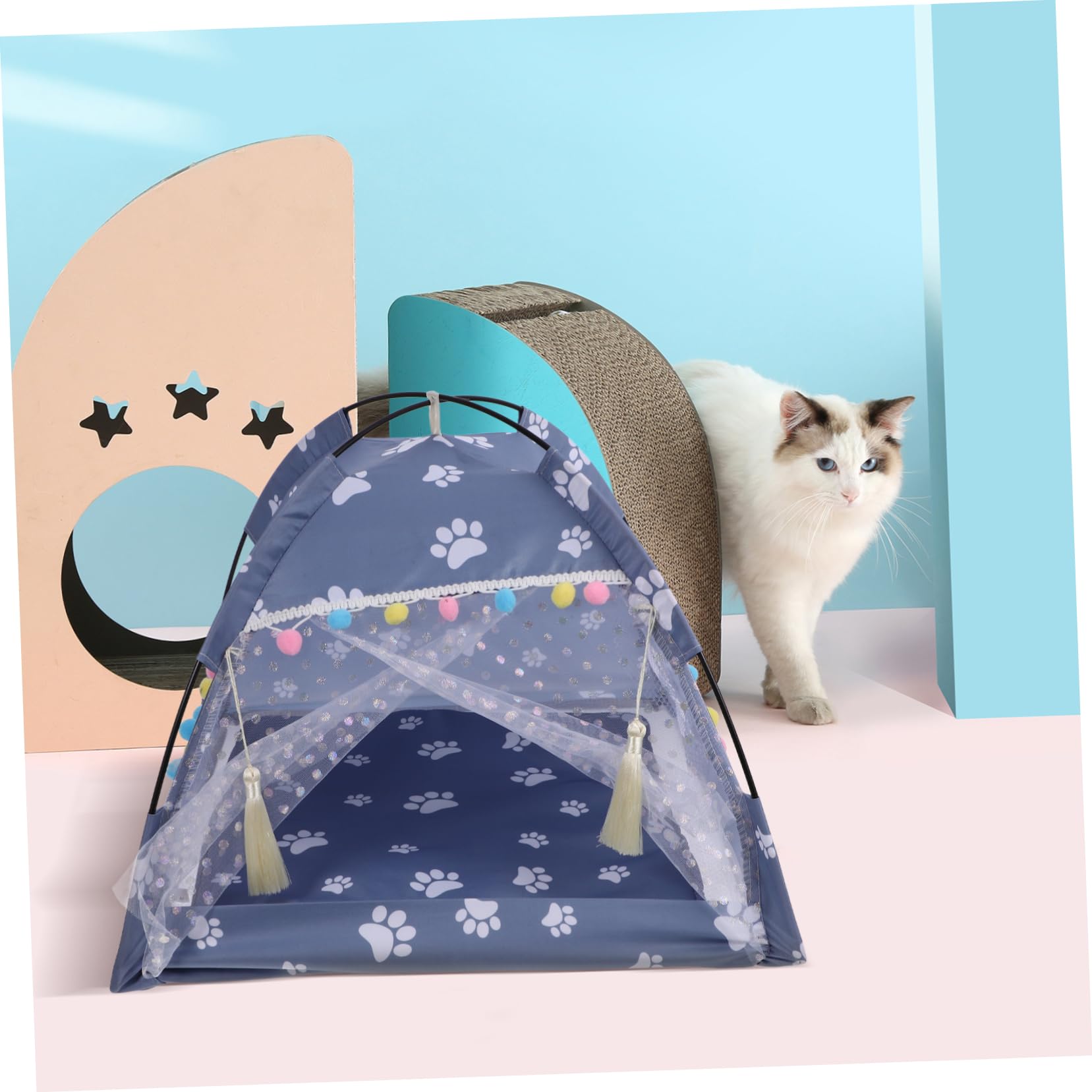 Balacoo Pet Tent - Portable Indoor & Outdoor Play Tent for Cats & Small Dogs - Cozy Teepee Bed for Puppies & Kittens - Perfect for Travel, Camping, and Home Use